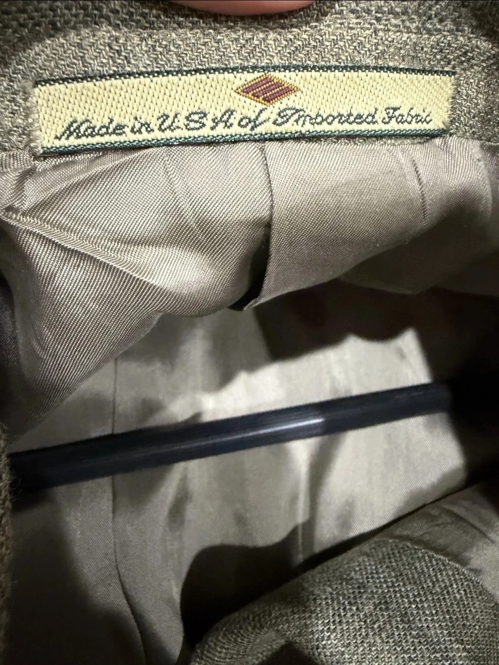 Joseph Abboud Saks Fifth Avenue Wool Linen Sport Coat Blazer 46R Olive Brown